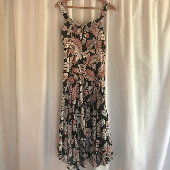 Gianni Bini Button Up High Low Leafy Dress - Picture 2 of 14